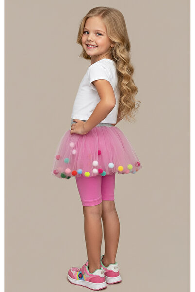 By Piera Κοριτσίστικο κολάν Biker Pompom