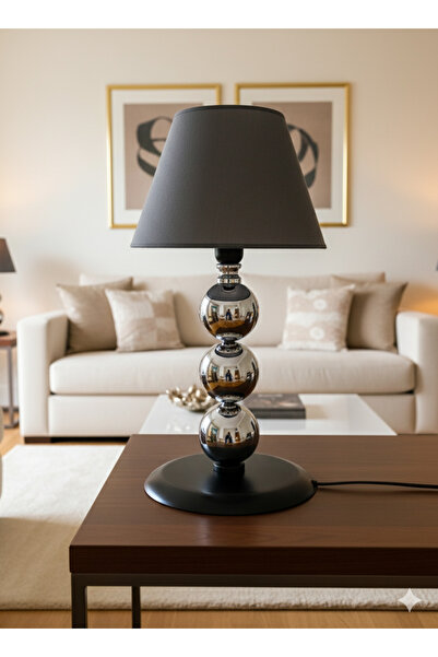 asellus Munis Series 3 Ball Silver Chrome Lampshade – Modern Table Lamp |
