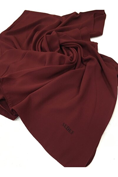 Sedef شال حرير مدينا أحمر كلاريت - 70x200