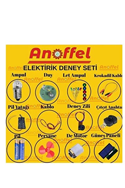 Anoffel Elektrik Deney Seti ,eğitici Bilim Seti,elektronik Devre Elemanı 12 Parça