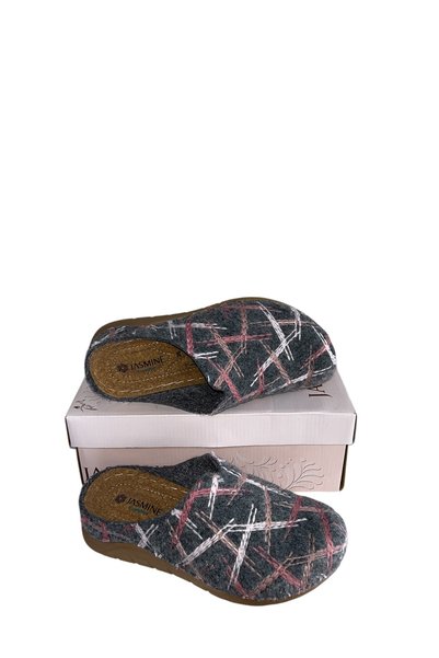 Jasmine Grey Imported Fabric Crumpled Comfort Orthopedic Indoor Slippers
