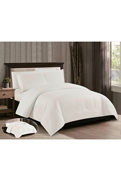 Red Rose Luxury Stripe Double Duvet Set – Soft Hotel Quality – 7 Pieces