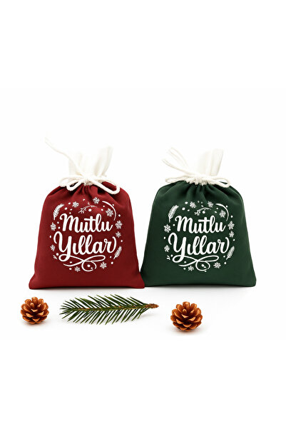 repro design Pungă pentru cadouri de Anul Nou 15x20 cm – La mulți ani / Crăci...