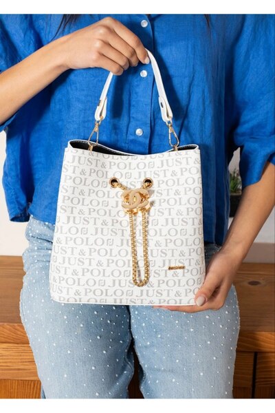 Just Polo حقيبة كروس ذات 6 أقسام بلون أسمر - حقيبة كتف نسائية