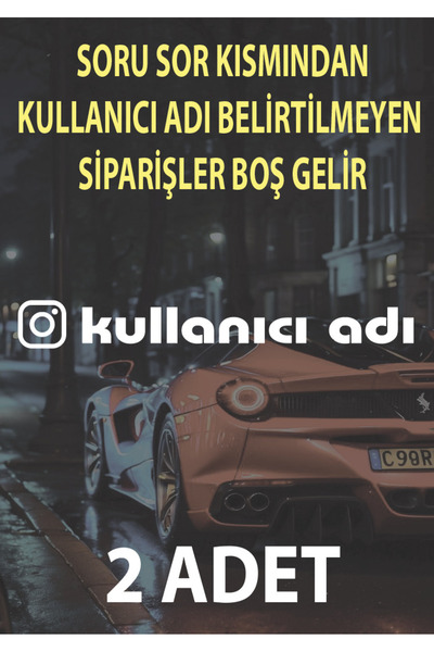 Yalıgraf Reklam Tabela İnstagram Kullanıcı Adı Araba & Motor Sticker 2 Adet -...