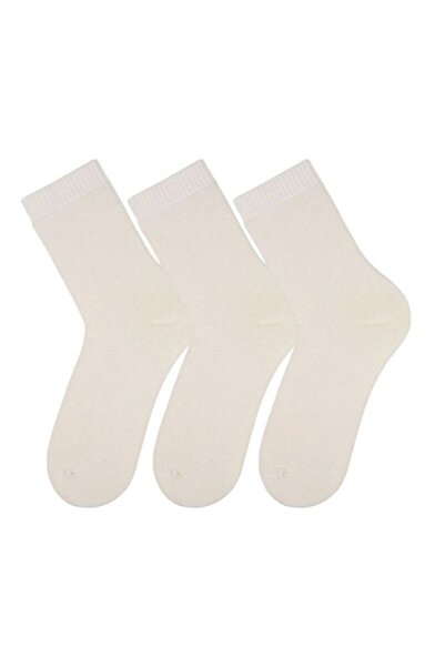 Bross Towel Plain Women's Socket 3-Piece Ecru