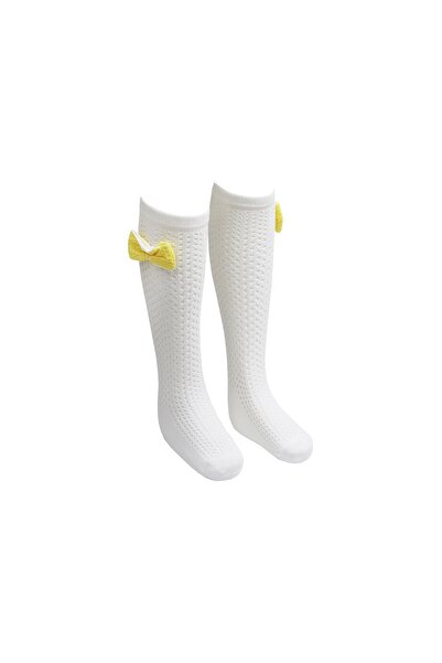 Bross Bow Mesh Knee-Length Children's Socks