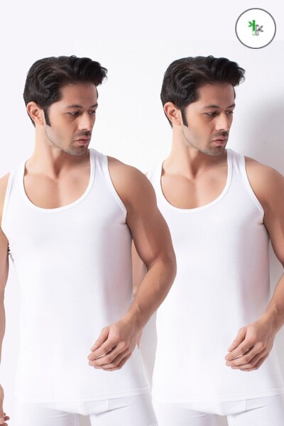 Bross 2li Beyaz Bambu Erkek Atlet 1424