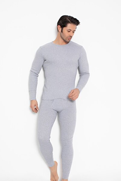 Bross Erkek Alt Üst Gri Içlik Takım %100 Pamuk 1272/1028