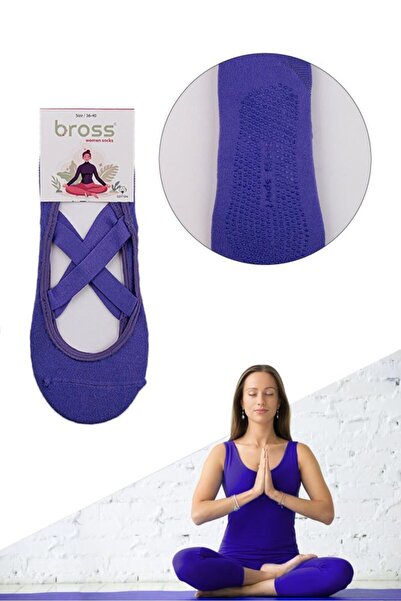 Bross Purple Non-slip Sole Women's Yoga Socks
