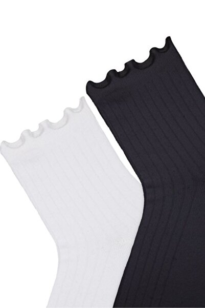 Bross Women's Ruffled Elasticless 2-Piece Socks Assortment