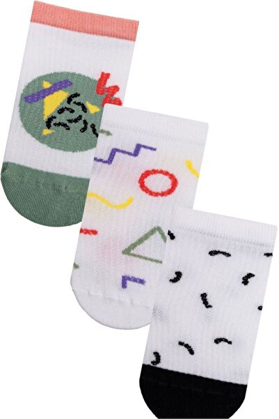 Bross Women's Graphic Patterned 3-Piece Sneaker Socks