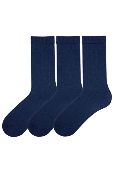Bross 3 Lü Kız Çocuk Desensiz Dizaltı Çorap