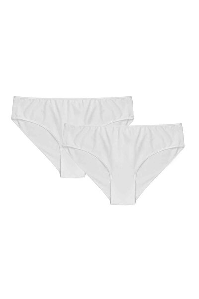 Bross Pachet de 2 chiloți de damă din bumbac alb 1220