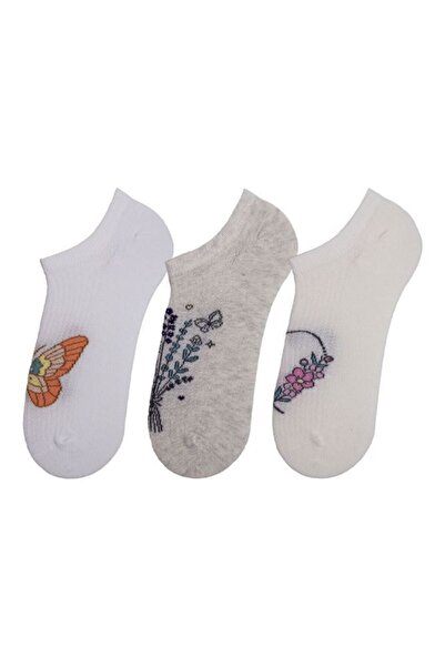 Bross Women's Butterfly 3-Piece Sneaker Socks