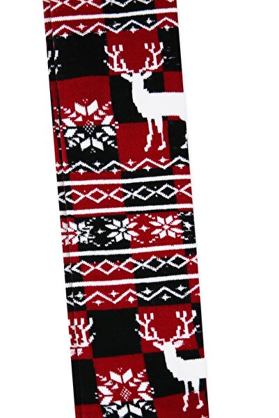 Bross Snow and Deer Patterned Towel Children's Pantyhose