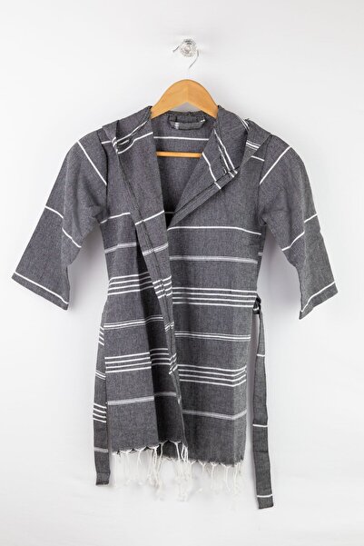 Bross Çocuk Siyah Bornoz %100 pamuk peştemal