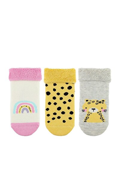 Bross 3-Piece Polka Dot Towel Baby Socket Winter Socks
