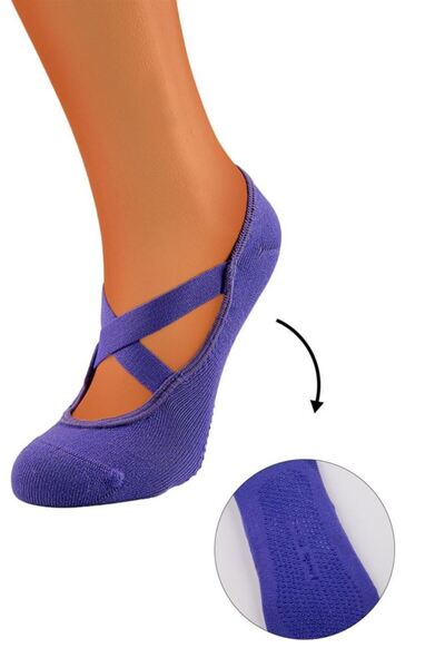 Bross Purple Non-slip Sole Women's Yoga Socks