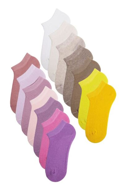 Bross Tulip Women's Cotton 12 Pack Colorful Booties Socks