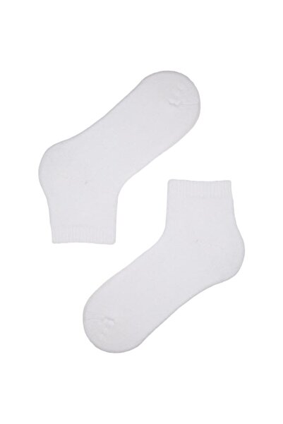 Bross Women's 3-Piece White Towel Booties Socks