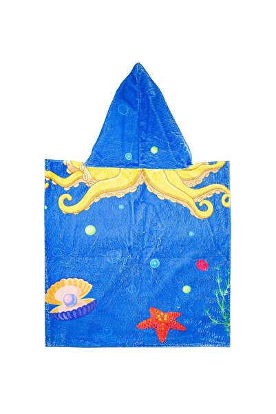 Bross Octopus Patterned Children's Towel Poncho 60X60