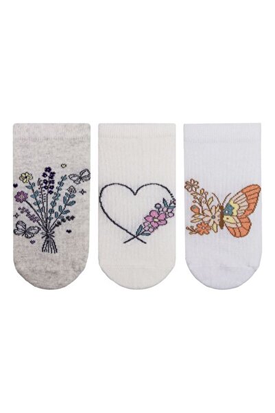 Bross Women's Butterfly 3-Piece Sneaker Socks