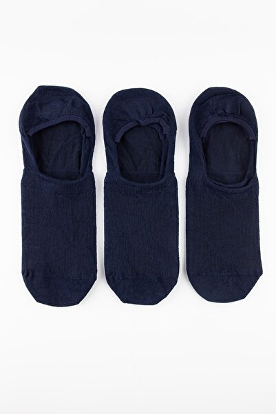 Bross 3 Pack Navy Blue Invisible Heel Silicone Ballerina Socks