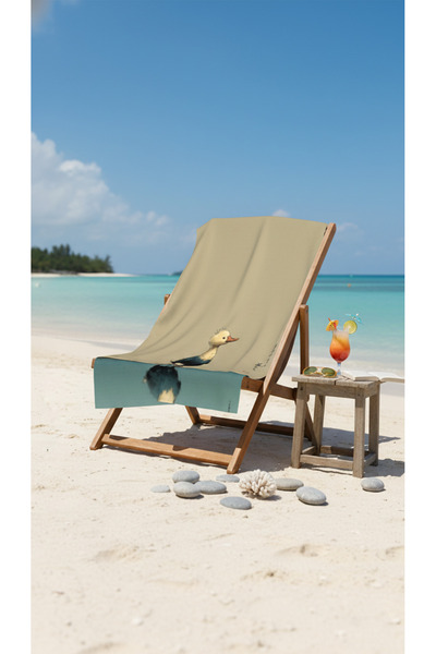 BETHA Duck Reflective Patterned Cotton Beach Towel – Patterned Design – 75X150 cm