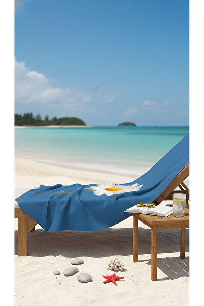 BETHA Daisy Patterned Cotton Beach Towel – Patterned Design – 75X150 cm