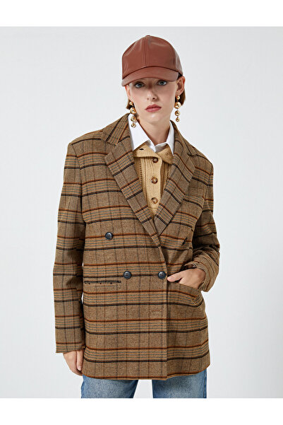 Koton Μπουφάν σακάκι με διπλό στήθος - με κουμπιά και λεπτομερή τσέπη