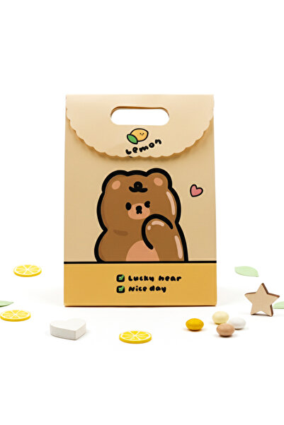 repro design 19x26 Sevimli Zarf Model Karton Hediye Çantası Cırtlı – Doğum Günü Parti Çantası 1 Adet Model:5