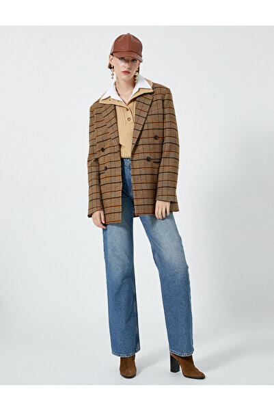 Koton Μπουφάν σακάκι με διπλό στήθος - με κουμπιά και λεπτομερή τσέπη