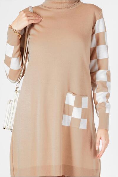 Alvina SQUARE PATTERNED POCKET KNIT TUNIC 42022