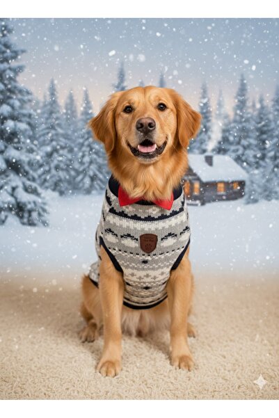 Winnie The Pet KEDİ& KÖPEK NOEL Temalı Kışlık Kalın Yün Örgü Kazak