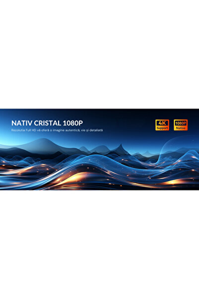 Homelife Hy320 Portable Projector - Full HD 1080P, 4K Support, WiFi6, Black