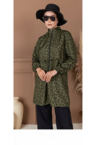 Vivezza Σετ μαγιό Hijab με μοτίβο λεοπάρ και τσάντα δώρο