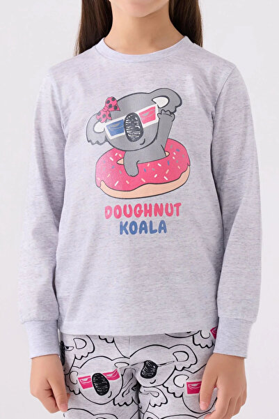 Rolypoly Girl's Gray Long Sleeve Pajama Set