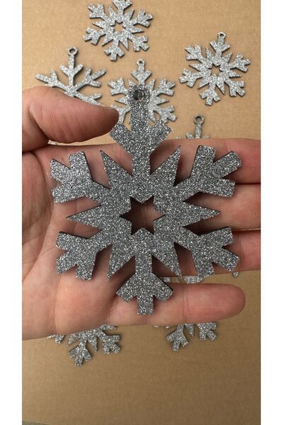 NG DİZAYN Στολίδι Χριστουγεννιάτικου Δέντρου 12 Τεμάχια 8x8cm Partifabrik Snowflake