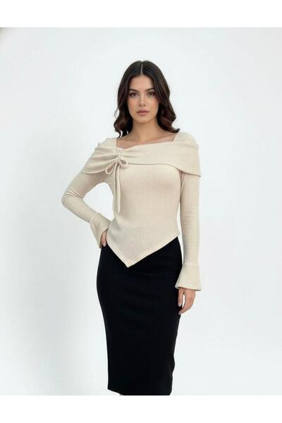 peri tower ÚJ SZEZON Bürümcük szövet aszimmetrikus szabású, hosszú ujjú blúz 0025