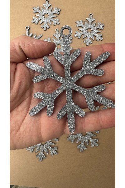 NG DİZAYN Στολίδι Χριστουγεννιάτικου Δέντρου 12 Τεμάχια 8x8cm Partifabrik Snowflake