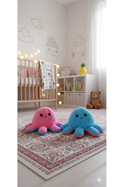 pamela home Mood Değiştiren Ahtapot Yastık Mavi-Pembe