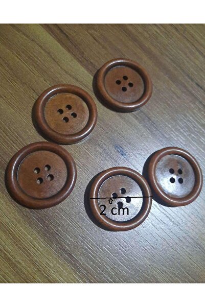 İMREN AKSESUAR Натуральна дерев'яна кнопка 2 см 1 пакет 5 штук