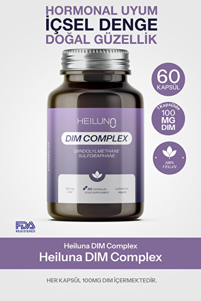 Heiluna Dim Complex 60 Kapsül – DIM 100 mg, D3, Soya & Kırmızı Yonca Ekstresi ile Hormon ve Östrojen Dengesi