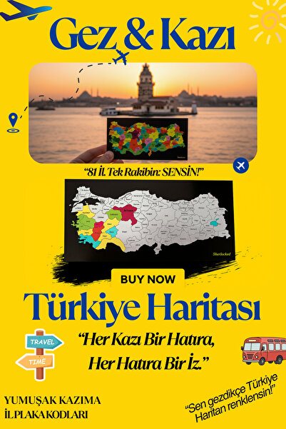 Sherlocked Gez Kazı Magnet Turkey Map - Engravable Map - Gez Kazı - Türkiye Map - Magnet