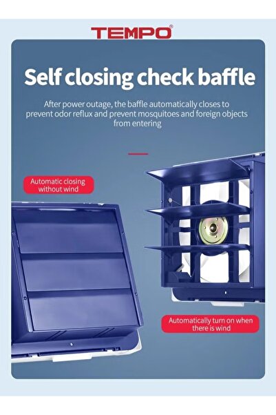 Tempo 25 * 25 Plastic wall-mounted exhaust fan for kitchens and bathrooms, size 300x126x308 mm