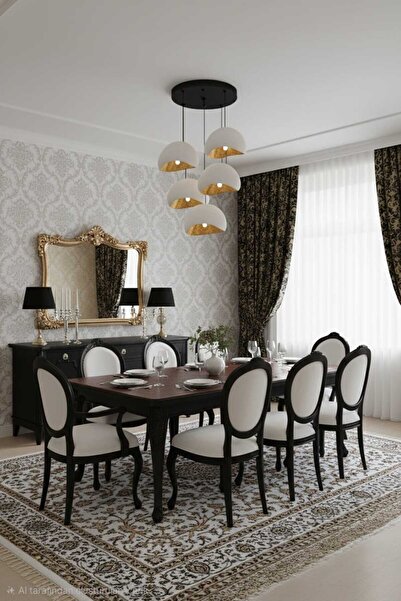 GLOBELUX Beton Görünümlü İskandinav &Bohem Tarz 5’li Sarkıt Avize -Şık Tasarm (AMPUL HEDİYELİ)