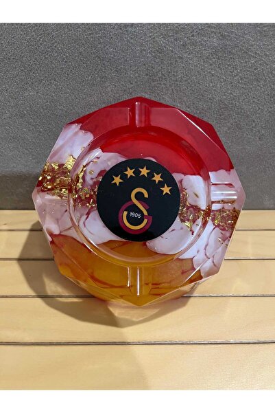 meristeed Gs Handmade Epoxy Ashtray – Decorative Design in Yellow and Red Col...