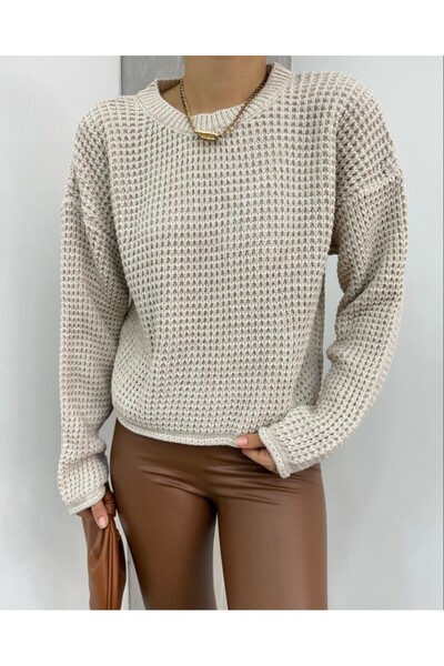 Modamorfo В'язаний светр з круглим коміром - Камінь