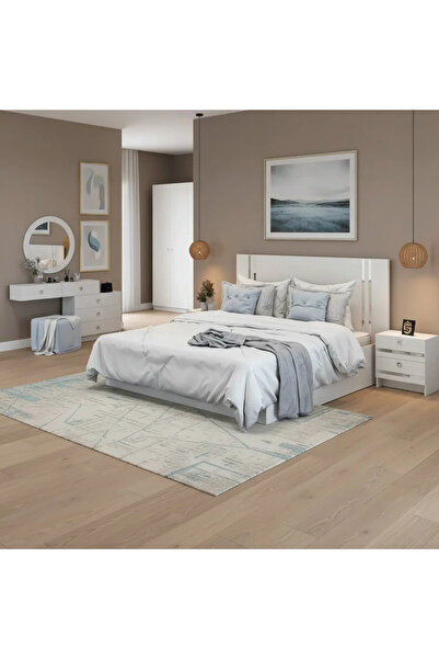 Stylish Home Complete bedroom set with 4-door wardrobe in white - SetBR-01